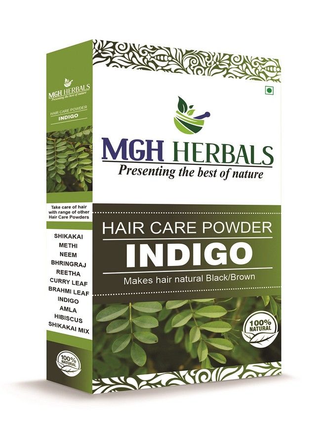 MGH Herbals Organic Indigo Powder Organic For Hair Black Colour (500 Grams) Natural Avuri Leaf Powder Neela Amari Neel Patti Neelayamari Neli Aku Indico.  - Image 2