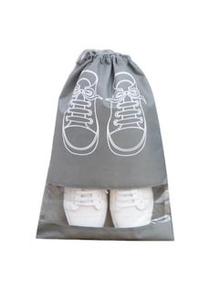 Arabest 15 Pcs Shoe Bags for Travel, Portable Shoe Bags with Clear Window,  Drawstring Dustproof Travel Shoe Storage Bag for Men & Women,gray (Small+Medium+Large)  - Image 1