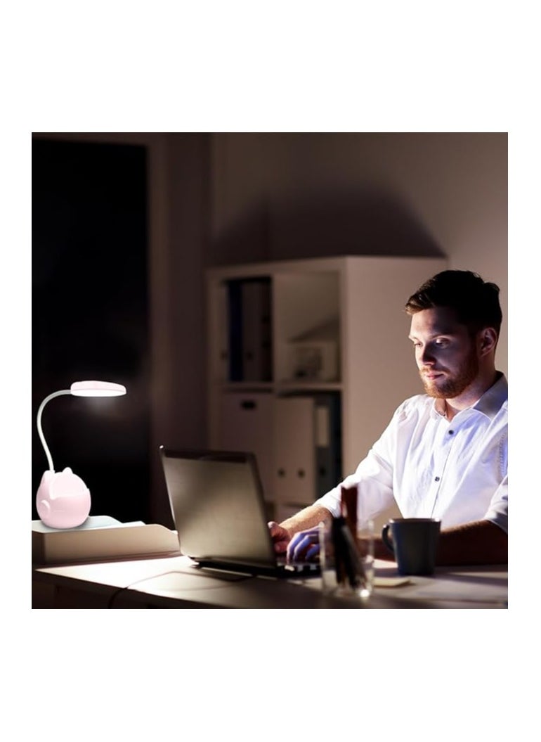 Generic - hanso LED Protection Eye Table Lamp with Touch Control and USB Port, 16 LED Lights, Stepless Dimming, for Reading, Studying, Working, Bedside, Home, Office, Bedroom (5700 Pink) - Image 1