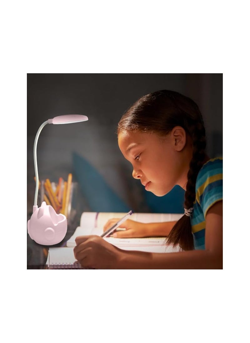 Generic - hanso LED Protection Eye Table Lamp with Touch Control and USB Port, 16 LED Lights, Stepless Dimming, for Reading, Studying, Working, Bedside, Home, Office, Bedroom (5700 Pink) - Image 1
