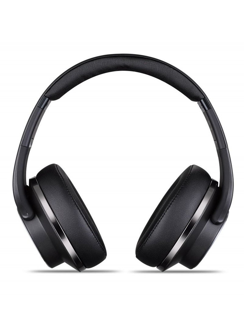 Wireless Bluetooth Headset with 2-in-1 Speaker Allows Taking Calls On The Go And Long Lasting Battery In An Elegant Design Over The Ear by Bastec Series 6- Black Color