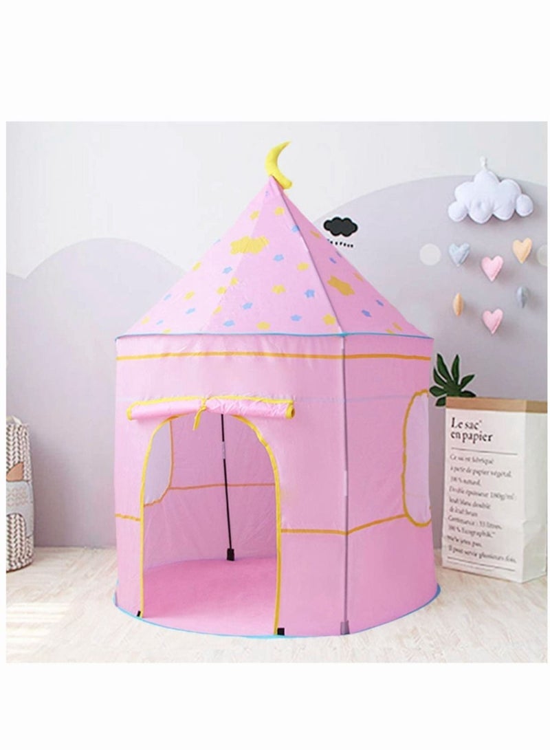 PYEBE High-Quality,Portable And Foldable,Princess Castle Tent for Girls Boys with LED Star Lights Gift for Children Toddlers Indoor and Outdoor Games Princess Tent - Image 1