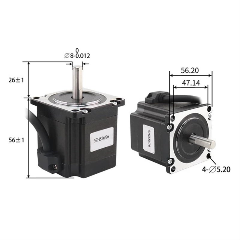 محرك خطوي Nema23 57 2.8A عمود 6.35 ملم لقطع البلازما CNC وطحن الرغوة - Image 3