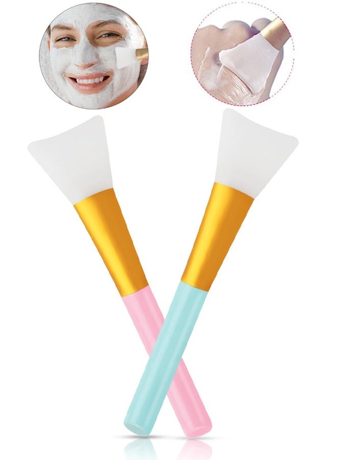 فرشاة سيليكون لقناع الوجه (قطعتان)، فرشاة سيليكون ناعمة لتوزيع قناع الطين، أداة تجميل لتوزيع قناع الوجه بدون شعر، مناسبة لكريم الجسم وزبدة الطين وقناع الطين، قناع يمكنكِ صنعه بنفسكِ - Image 1