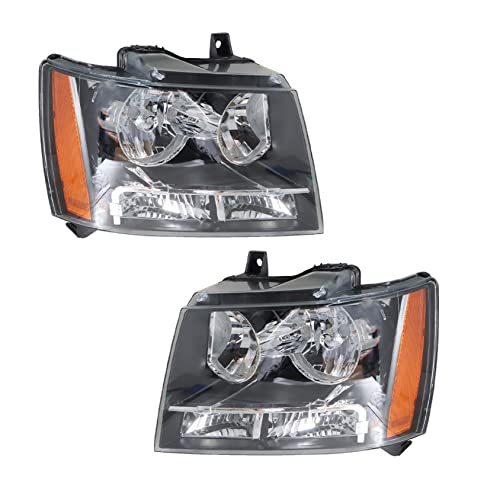 ANTUKO Halogen Headlight Assembly Headlights with Amber Corner Black Housing LH & RH Replacement for 2007 2008 2009 2010 2011 2012 2013 2014 Suburban/Tahoe/Avalanche - Image 2