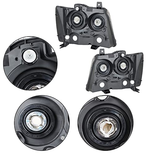 ANTUKO Halogen Headlight Assembly Headlights with Amber Corner Black Housing LH & RH Replacement for 2007 2008 2009 2010 2011 2012 2013 2014 Suburban/Tahoe/Avalanche - Image 5