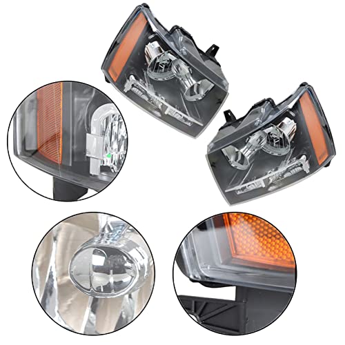 ANTUKO Halogen Headlight Assembly Headlights with Amber Corner Black Housing LH & RH Replacement for 2007 2008 2009 2010 2011 2012 2013 2014 Suburban/Tahoe/Avalanche - Image 4