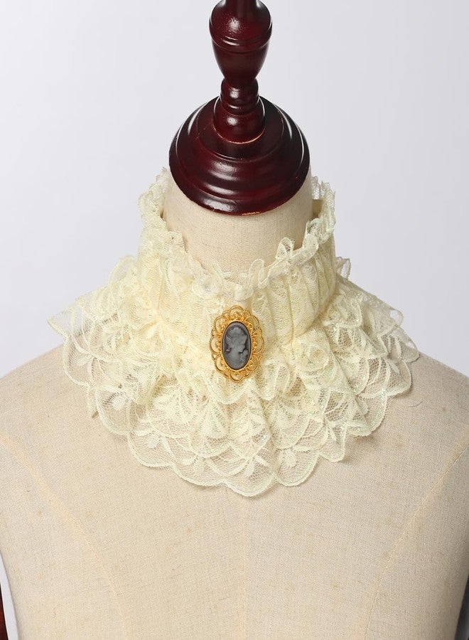 GRACEART Ruffled Detachable Collar Elizabethan Victorian Neck Ruff One Size - Image 2