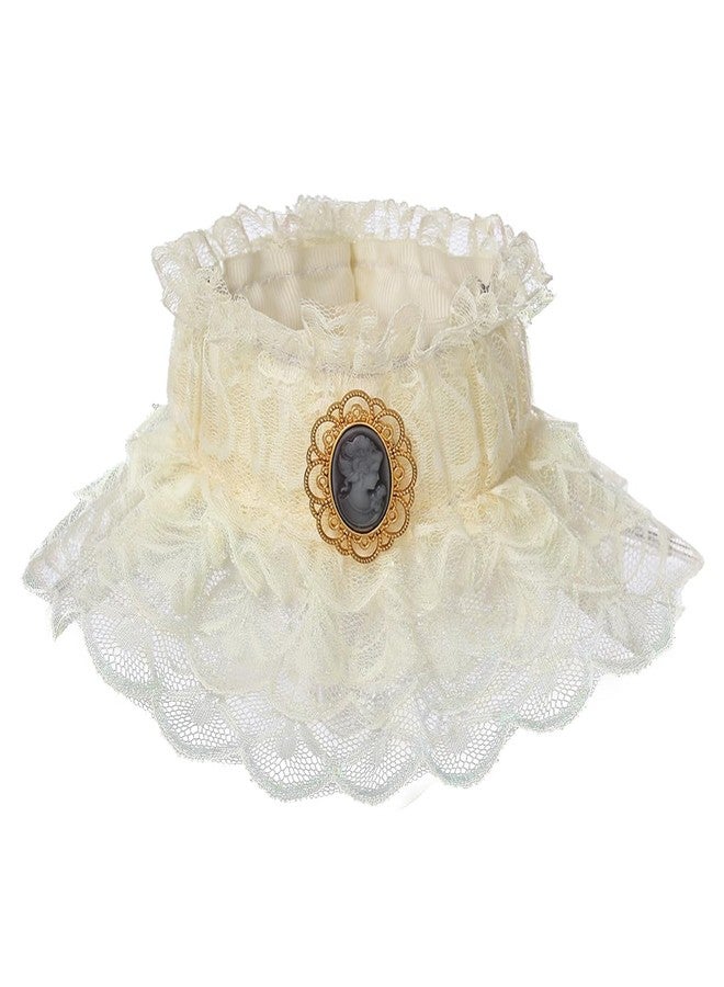 GRACEART Ruffled Detachable Collar Elizabethan Victorian Neck Ruff One Size - Image 1