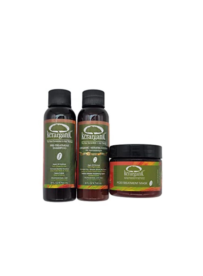 kerarganic FormaldehydeFree Organic Keratin Treatment Set 2 oz60 ml by Kerarganic Natural Ingredients that Eliminates Frizz Reduces Volume Repairs Damages - Image 1