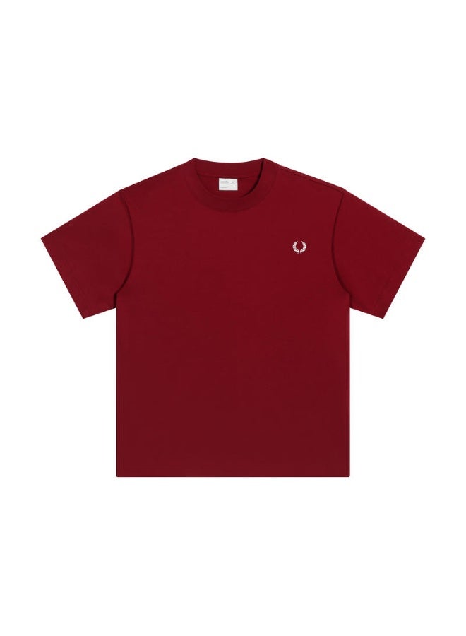 فريد بيري Oversized T-shirt with LOGO, 300G heavy 100% cotton double yarn T-shirt, unisex leisure gym shirt, counter quality T-shirt, and versatile loose T-shirt in daily trend. - Image 2