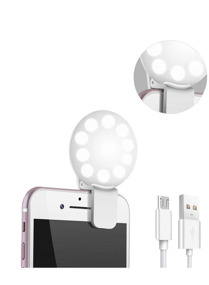 Excefore Selfie Ring Clip Light, Mini Selfie Light, Selfie Fill Light Ring for Phone with LED Ring Light, Clip-on Ring Lights, Bright LED Light Perfect for Photos, Videos, & Vlogs, Ideal Gifts for Women - Image 1