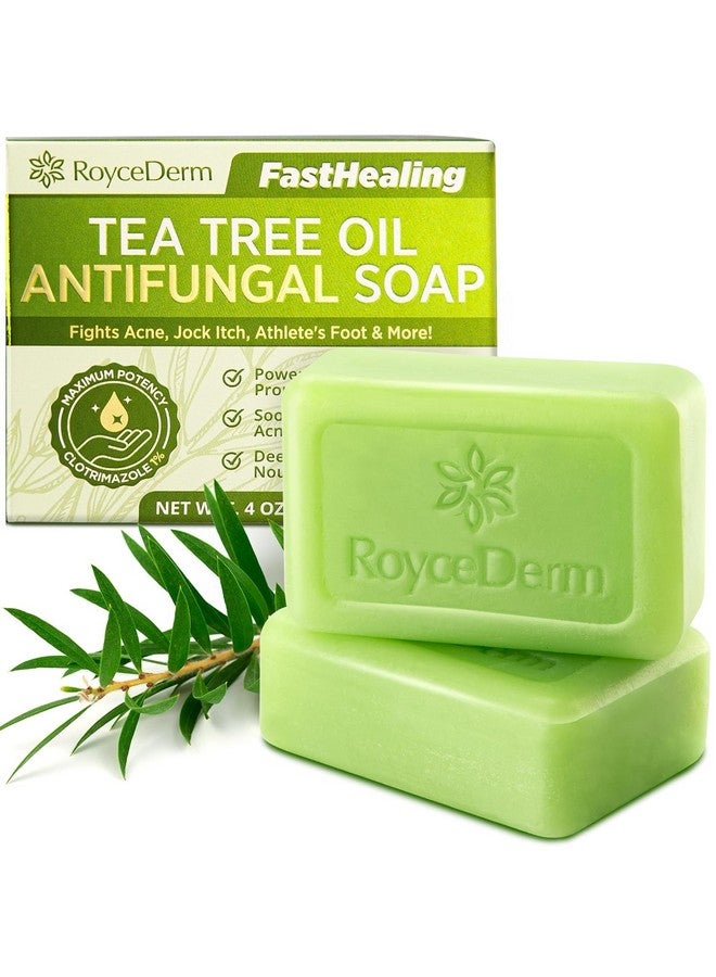 Roycederm Antifungal Antibacterial Tea Tree Soap: Antifungal Antibacterial Treatment For Face & Body Acne, Athlete'S Foot, Tinea, Folliculitis Ringworm Jock Itch (Pack Of 1) - Image 1