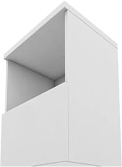 A multi-purpose practical bedroom bookcase nightstand or bedside table with 1 storage drawer in a modern design - white