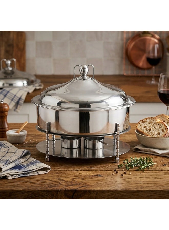 Maxima Oval Stainless Steel Chaffing Dish with Lid 8 Liter - Image 1