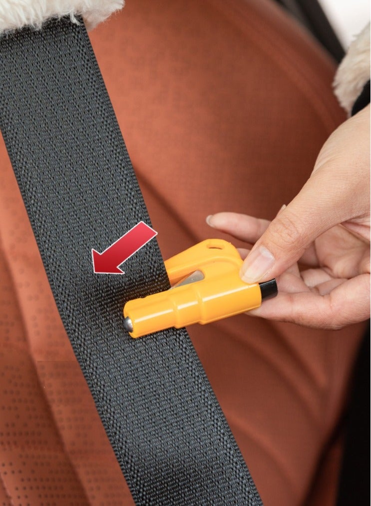 Generic Window Breaker Seatbelt Cutter Keychain, 3 in 1 Glass Breaker and Seatbelt Cutter with Survival Whistle Emergency Keychain Car Escape Tool Applicable to All Cars  - Image 3
