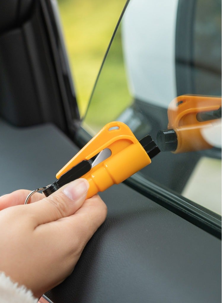 Generic Window Breaker Seatbelt Cutter Keychain, 3 in 1 Glass Breaker and Seatbelt Cutter with Survival Whistle Emergency Keychain Car Escape Tool Applicable to All Cars  - Image 2