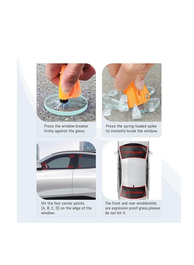Generic Window Breaker Seatbelt Cutter Keychain, 3 in 1 Glass Breaker and Seatbelt Cutter with Survival Whistle Emergency Keychain Car Escape Tool Applicable to All Cars  - Image 5