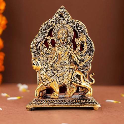 CraftVatika Maa Durga Idol sherawali MATA Murti Goddess for Pooja Room, Home, Office Temple Mandir Decor Showpiece, Gift Items - Image 2