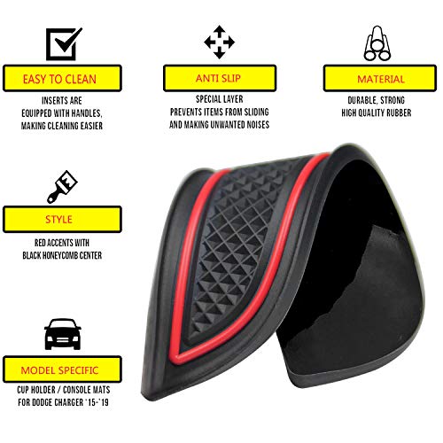 Mekar 11pcs/Set Cup Door Center Console Liner Insert Compatible for Dodge Challenger 2015 2016 2017 2018 2019 2020 Interior Accessories Custom(Red) - Image 3