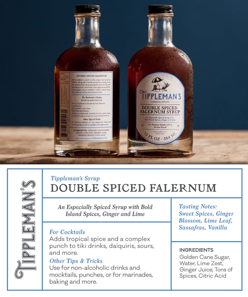 Tippleman's Double Spiced Falernum Syrup - Craft Cocktail Mixer - All Natural Complex Cocktail Bar Syrup for Tropical or Spiced Cocktails - Makes 17 Cocktails - Image 3