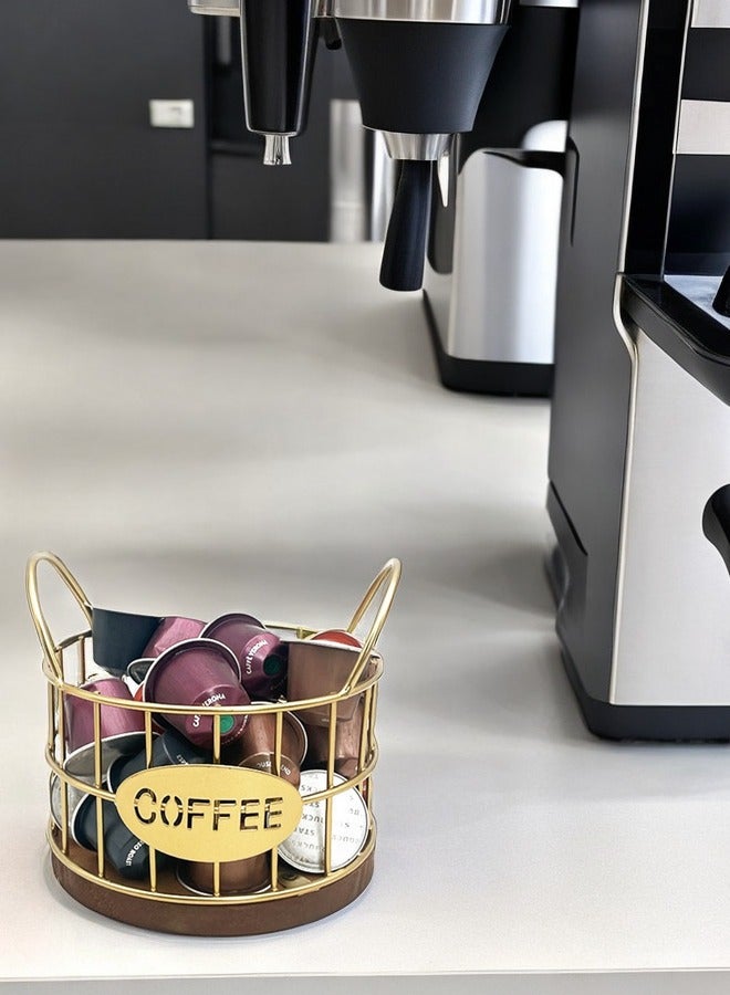 XiuWoo Coffee Capsule Storage Basket Tea Bag Holder Storage Rack Setting Table - Gold  - Image 3