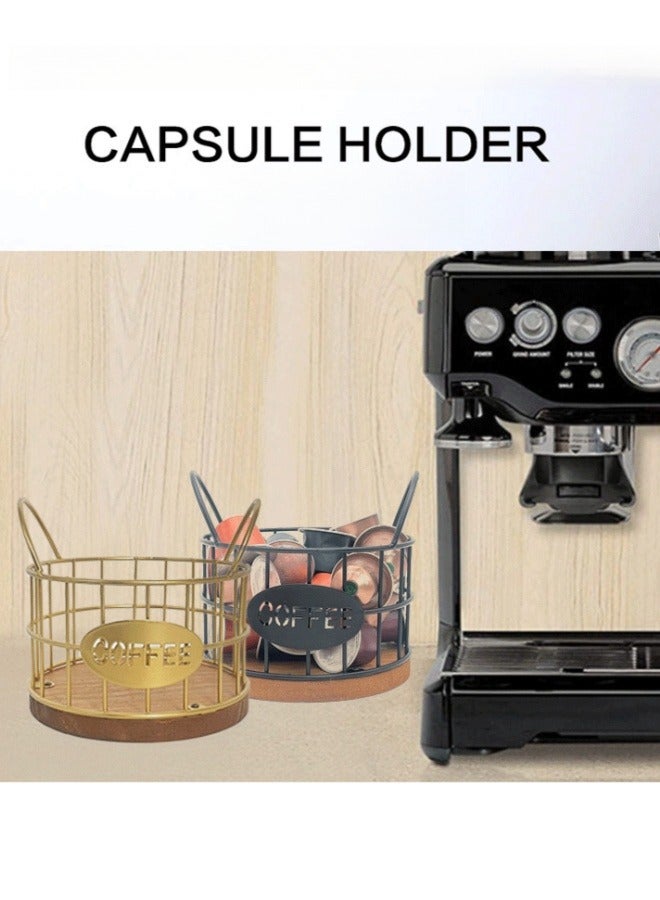 XiuWoo Coffee Capsule Storage Basket Tea Bag Holder Storage Rack Setting Table - Gold  - Image 4
