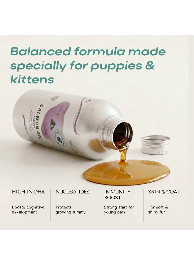 O2pets O2 PETS Omega Kitten and Puppy, Cat and Dog PUPPY & KITTEN Wild Caught Norwegian Salmon Oil Supplement – Omega 3 DHA for Growth and Brain Support - Image 3