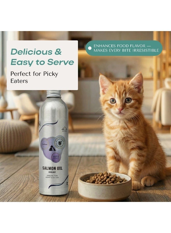 O2pets O2 PETS Omega Kitten and Puppy, Cat and Dog PUPPY & KITTEN Wild Caught Norwegian Salmon Oil Supplement – Omega 3 DHA for Growth and Brain Support - Image 2