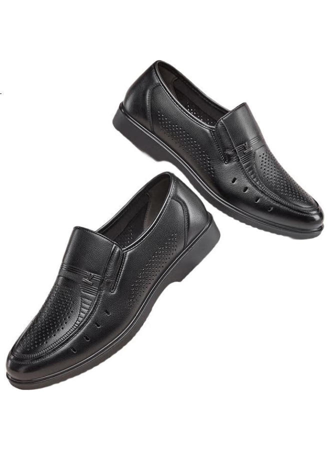 YEARCON Men'S Shoes, Business Casual Perforated Shoes, Dad Shoes, Hollow Comfortable Sandals For Men, 97848W Black, Size 42 - Image 1