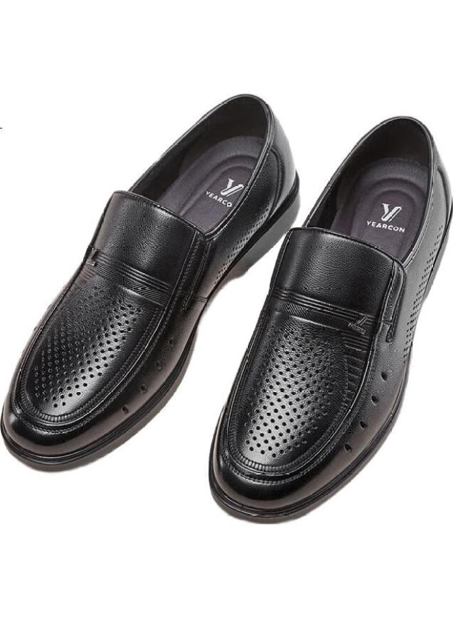 YEARCON Men'S Shoes, Business Casual Perforated Shoes, Dad Shoes, Hollow Comfortable Sandals For Men, 97848W Black, Size 42 - Image 3