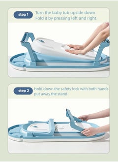 Foldable Baby Bathtub with Bathtub Cushion & Temperature Monitor, Anti Slip Pads Design, Portable Safe Shower Basin with Cushion Pad Bathing Tub Infant Shower Tub 0M+ - pzsku/ZB3665FD943A0BE5C60AAZ/45/_/1718285936/deee4a7b-f05c-4292-8cd0-0492ccaff6df