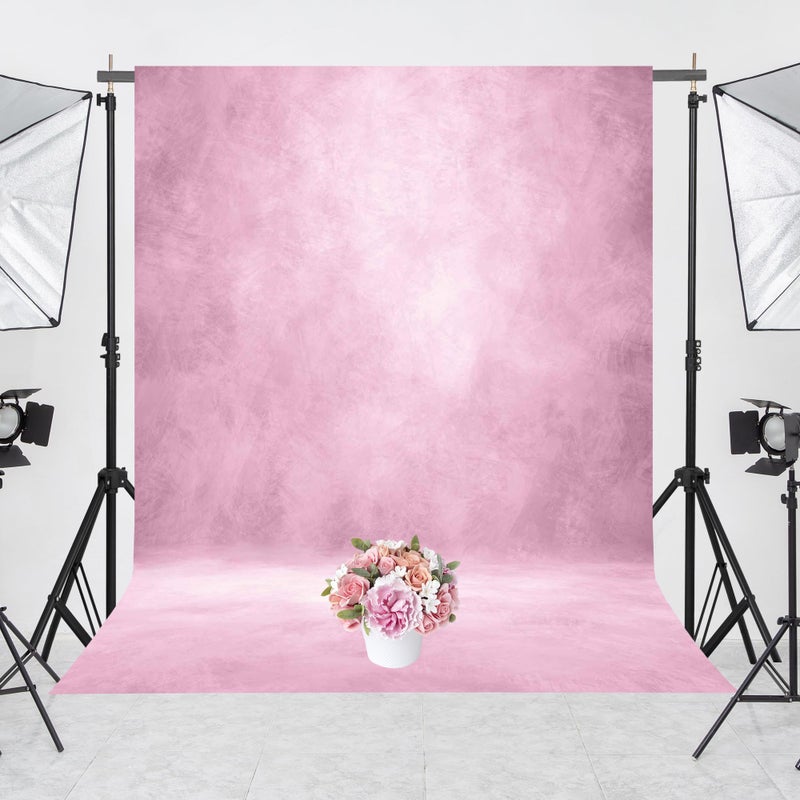 Haboke Abstract Professional Photography Backdrop for Portrait Photo Props Booth Background Photoshoot Studio with Polyester Fabric Roller Pocket on Top (8x10ft,Light Pink,No Stand) - Image 2