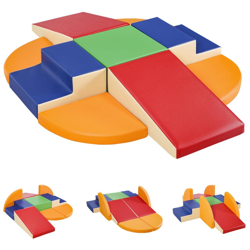 TODIBY 9Piece Climbing Foam Blocks Soft PU Leather Baby Climb and Crawl Activity Blocks Kids Play Gym Equipment Indoor for Development - Image 3