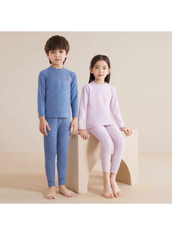 ملابس داخلية حرارية جديدة من الصوف للأطفال مجموعة ملابس داخلية حريرية للأطفال ملابس خريفية بنطلونات خريفية بيجامات شتوية مزدوجة الجوانب - Image 4
