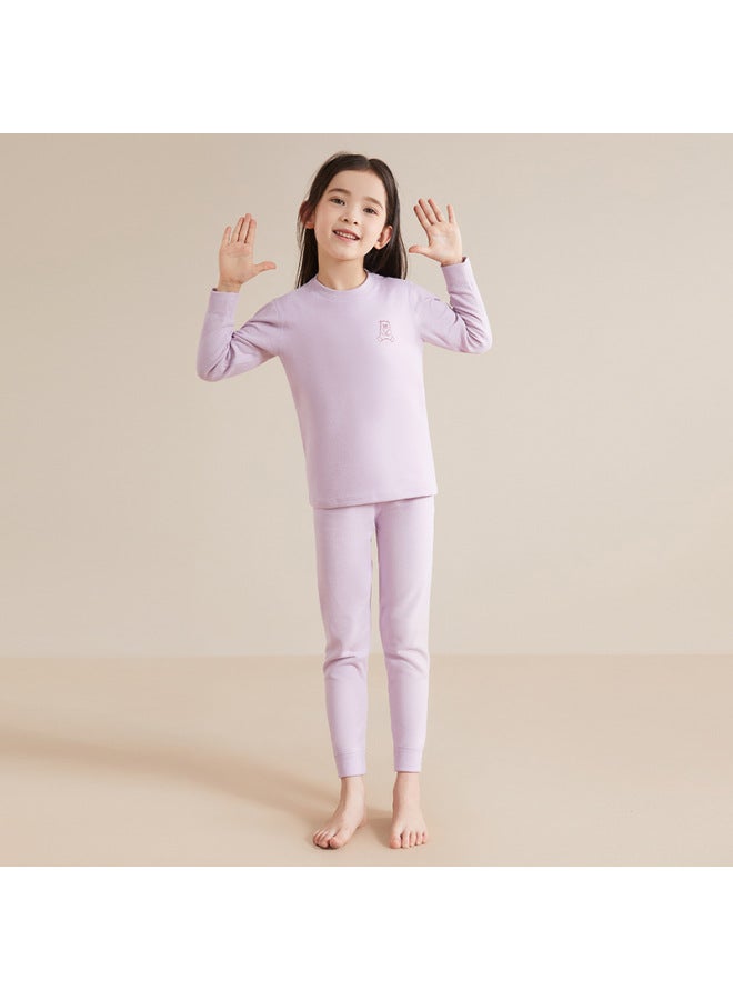 ملابس داخلية حرارية جديدة من الصوف للأطفال مجموعة ملابس داخلية حريرية للأطفال ملابس خريفية بنطلونات خريفية بيجامات شتوية مزدوجة الجوانب - Image 1