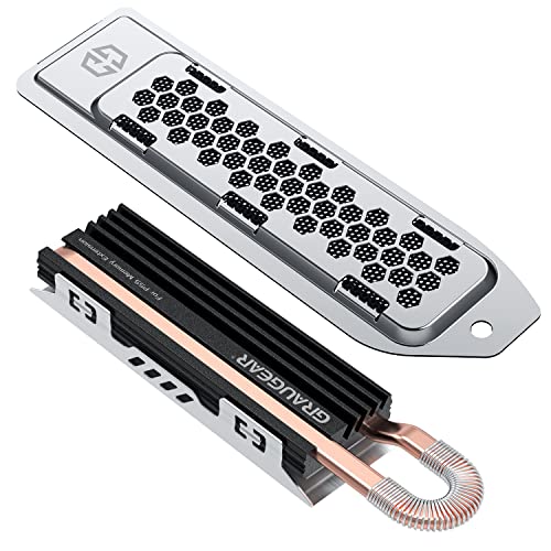 GRAUGEAR Heatsink SSD Cover Set for PS5 - M.2 NVMe Metal Heat Dissipation Cover With Copper Heat Pipe and Aluminum Fin for PCIe 4.0 Storage [G-PS5HS03] - Image 1
