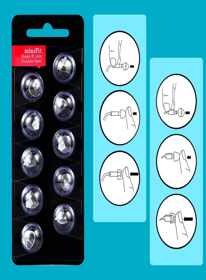 PEUTIER 2 Pack / 20pcs Hearing Aid Domes for Oticon, 8mm Replacement Domes for Oticon Universal Silicone Hearing Aid Domes Suitable for Oticon MiniFit Hearing Aid Supplies (Black) - Image 4