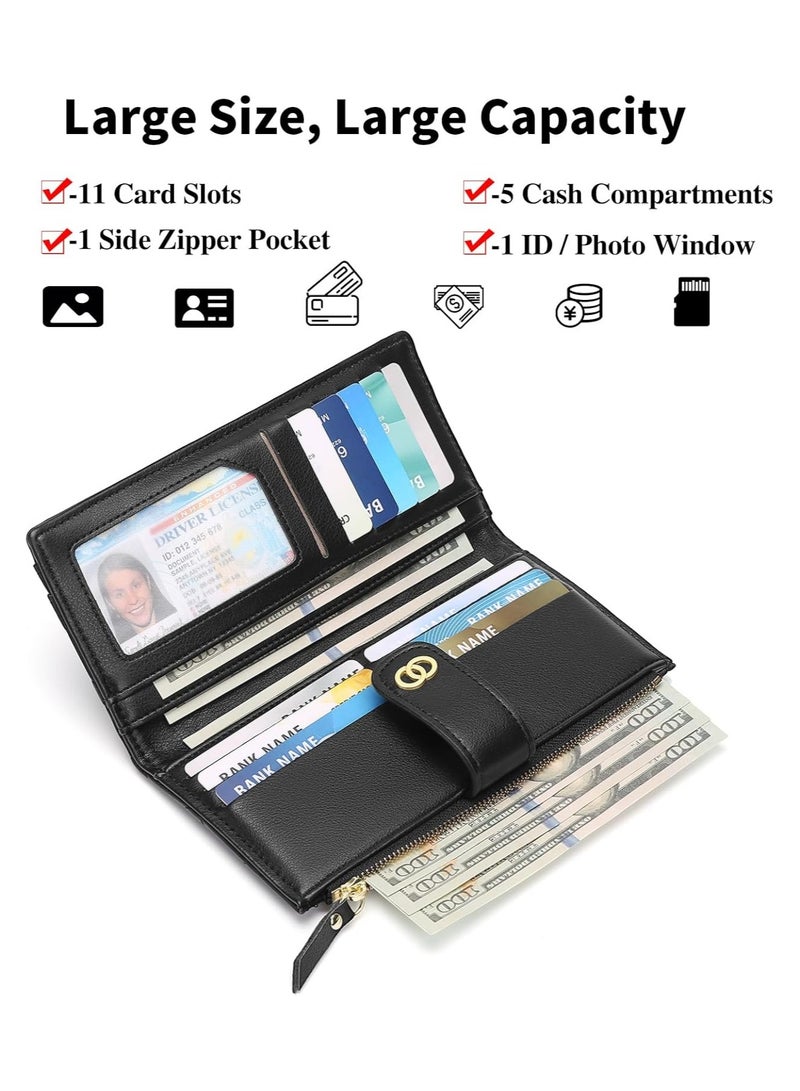 محفظة نسائية ضئيلة نحيفة ذات حافظة جلدية للبطاقات الائتمانية ذات حافظة قماشية نسائية بسحاب وجيب عملة معدنية - Image 2