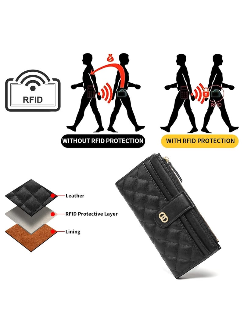 محفظة نسائية ضئيلة نحيفة ذات حافظة جلدية للبطاقات الائتمانية ذات حافظة قماشية نسائية بسحاب وجيب عملة معدنية - Image 4