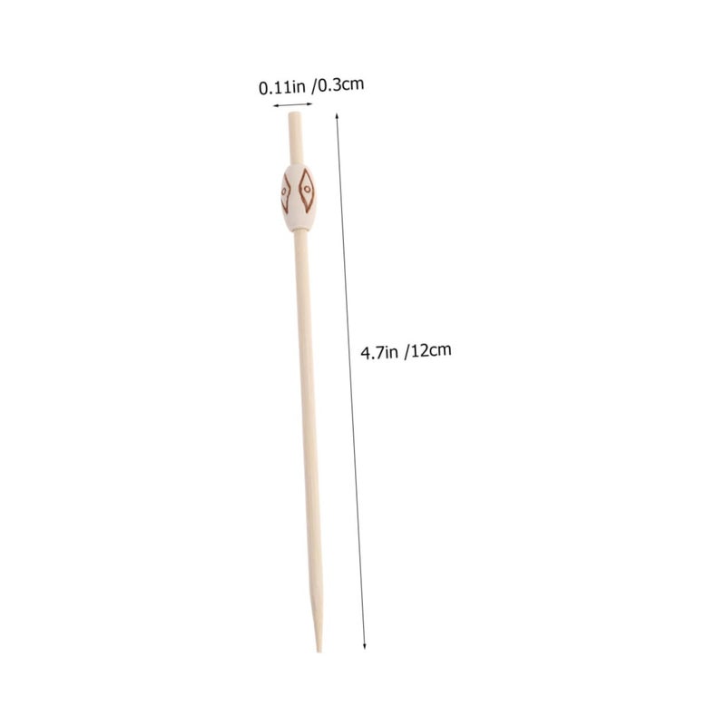 Disposable 50Pcs Cocktail Picks Food Sticks Unique Waist Drum Bead Design For Parties - Image 3