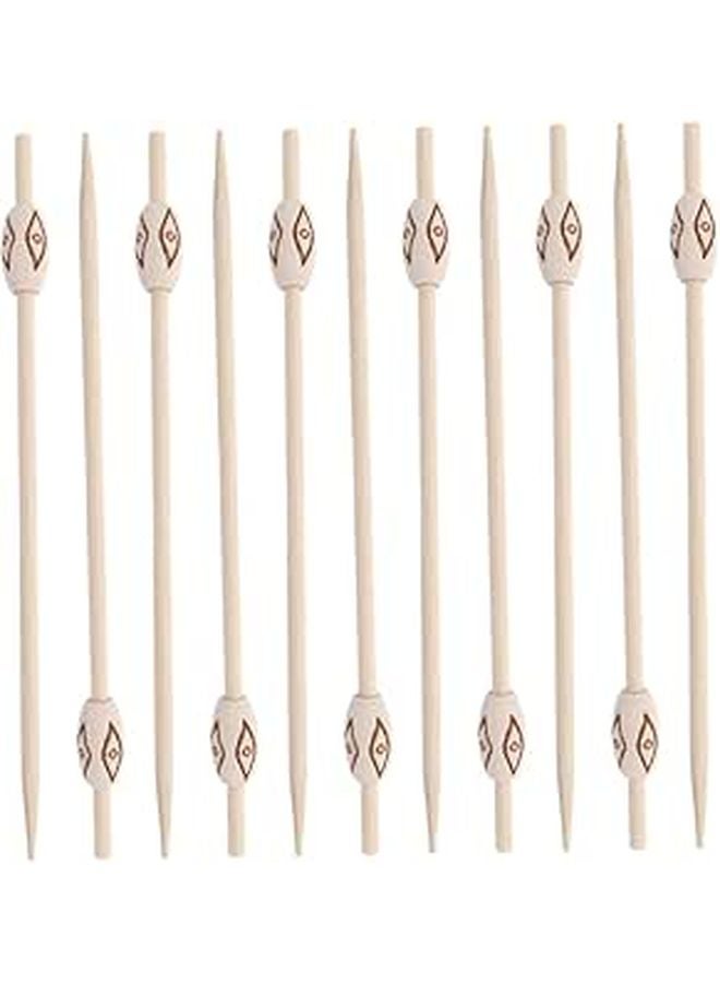 Disposable 50Pcs Cocktail Picks Food Sticks Unique Waist Drum Bead Design For Parties - Image 1