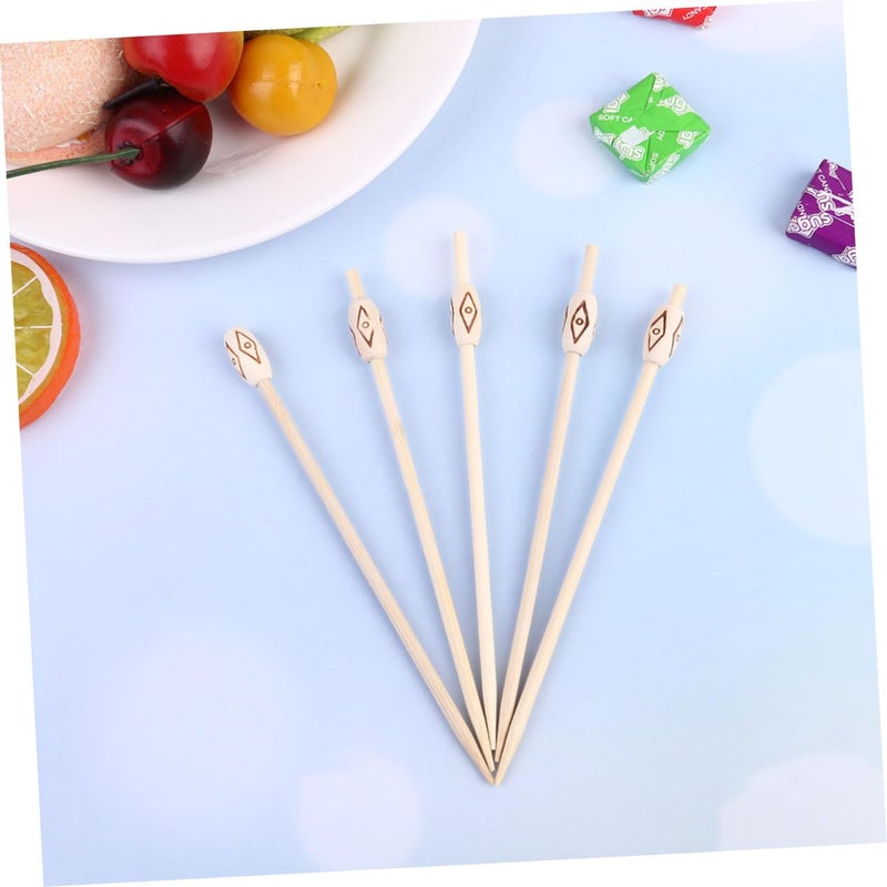Disposable 50Pcs Cocktail Picks Food Sticks Unique Waist Drum Bead Design For Parties - Image 4