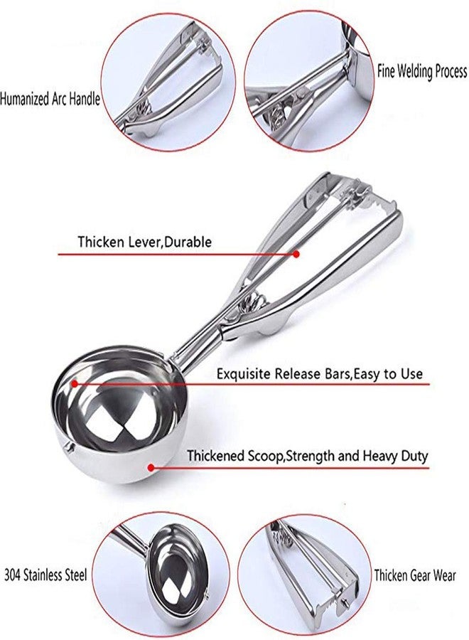 Emoly Cookie Scoop Set, 3 PCS Ice Cream Scoop with Trigger, 18/8 Stainless Steel for Baking Include Large-Medium-Small Size Perfect for Cookie, Ice Cream, Cupcake, Muffin, Meatball - Image 2