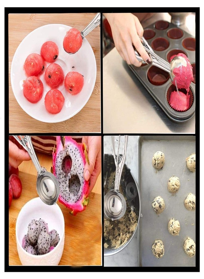 Emoly Cookie Scoop Set, 3 PCS Ice Cream Scoop with Trigger, 18/8 Stainless Steel for Baking Include Large-Medium-Small Size Perfect for Cookie, Ice Cream, Cupcake, Muffin, Meatball - Image 5