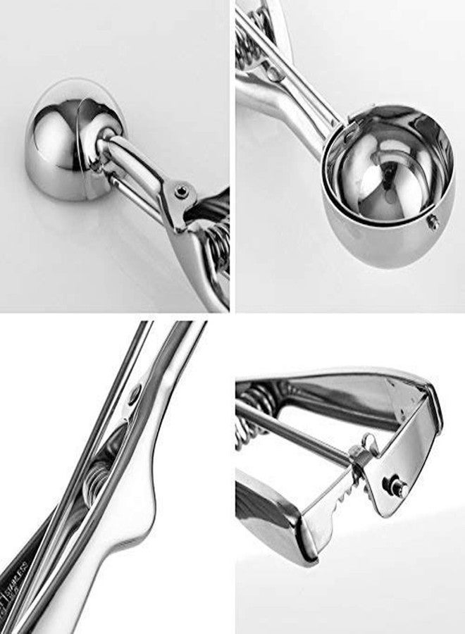 Emoly Cookie Scoop Set, 3 PCS Ice Cream Scoop with Trigger, 18/8 Stainless Steel for Baking Include Large-Medium-Small Size Perfect for Cookie, Ice Cream, Cupcake, Muffin, Meatball - Image 3