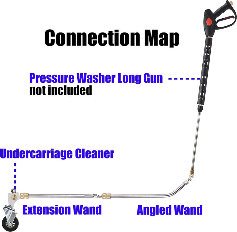 M MINGLE Pressure Washer Undercarriage Cleaner with 45 Degree Angled Wand, 4000 PSI (13 Inch) - Image 2