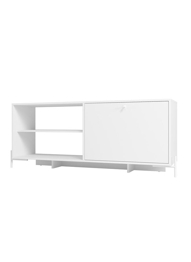 Home Box Wooden TV Table With Storage  - Mdp 15Mm Color White 142 x 35 x 56 cm  - Image 3
