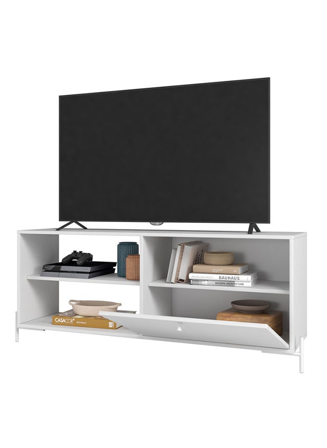 Home Box Wooden TV Table With Storage  - Mdp 15Mm Color White 142 x 35 x 56 cm  - Image 2
