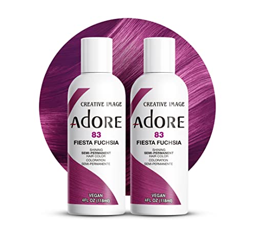 Adore Semi Permanent Hair Color - Vegan and Cruelty-Free Red Hair Dye - 4 Fl Oz - 083 Fiesta Fuchsia (Pack of 2) - Image 1